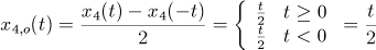 {
x4-(t)---x4(--t) t2 t ≥ 0 t-
x4,o(t) = 2 = t t < 0 = 2
2