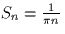 $S_n = \frac{1}{\pi n}$