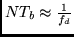 $NT_b \approx \frac{1}{f_d}$