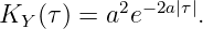           2 -2a|τ|
KY (τ) = a e     .
           