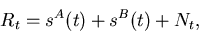 \begin{displaymath}
R_t = s^A(t) + s^B(t) + N_t,
\end{displaymath}